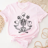 Skeletons Yoga T-Shirt, Meditation Shirt, Yoga Lover Tee, Namaste Shirt, Yoga Lover Shirt