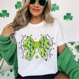 Teacher St. Patrick Coquette Pencil Bow Shirt, Lucky Teacher Sweatshirt, Lucky Teacher T-Shirt