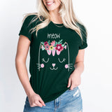 Floral Meow Cat Shirt, Kitten Mommy Tee, Cat Mama T-Shirt, Cat Lover Shirts