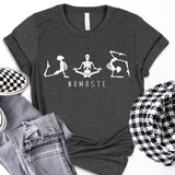 Yoga T-Shirt, Namaste Shirt, Yoga Poses Tee, Skeleton Shirt, Pilates Shirt, Yogi Shirt