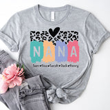 Nana Shirt With Grandkids Names, Custom Grandma Shirt, Personalized Nana T-Shirt