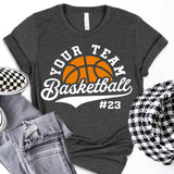 Custom Basketball Shirt, Basketball Team Shirt, Basketball Player Number Shirt, Basketball Team Name Shirt, Basketball Game Day Shirt