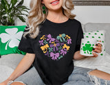 Mardi Gras Coquette Heart Bow Shirt, Louisiana Carnival Shirt, New Orleans Tee