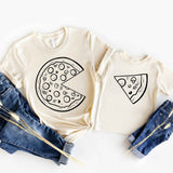 Pizza And Pizza Slice T-Shirt, Mom and Baby Shirts, Mommy and Me Tees, Pizza Shirt