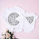 Pizza And Pizza Slice T-Shirt, Mom and Baby Shirts, Mommy and Me Tees, Pizza Shirt