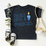 Peace Love Miracles Shirt, Happy Hanukkah Shirt