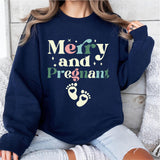 Merry and Pregnant T-Shirt, Pregnancy Announcement Shirt, Pregnant Christmas Tee