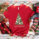 Meowy Christmas Shirt, Cat Tree Christmas T-Shirt