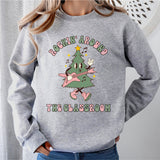 Rockin Around the Classroom Sweatshirt, Teacher Christmas Shirt, Retro Xmas Tee