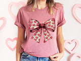 Valentine Day Heart Coquette Bow Shirt, Retro Valentine Day Bow Sweatshirt, Heart Bow Shirt