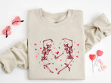 Skeleton Love Sweatshirt, Valentines Day Gift, Skull Valentines Day Shirt, Heart Shirt