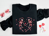 Skeleton Love Sweatshirt, Valentines Day Gift, Skull Valentines Day Shirt, Heart Shirt