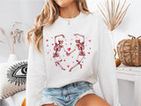 Skeleton Love Sweatshirt, Valentines Day Gift, Skull Valentines Day Shirt, Heart Shirt