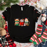 Christmas Coffee T Shirt, Peppermint Iced Latte Tee, Snowmen Sweets Sweatshirt