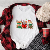 Christmas Coffee T Shirt, Peppermint Iced Latte Tee, Snowmen Sweets Sweatshirt