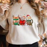 Christmas Coffee T Shirt, Peppermint Iced Latte Tee, Snowmen Sweets Sweatshirt