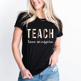 Teach Love Inspire T-Shirt, Leopard Teacher Sweatshirt, Back To School Tee