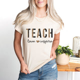 Teach Love Inspire T-Shirt, Leopard Teacher Sweatshirt, Back To School Tee