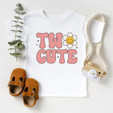 Two Cute Shirt, 2nd Birthday T-Shirt, Birthday Girl Groovy Top, Funny Birthday Girl Shirt