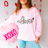 Love Christmas Lights Sweatshirt, Christmas Party Shirt, Cute X-mas Love Tee