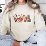 Christmas Santa Coffee Sweatshirt, Peppermint Iced Latte Sweatshirt