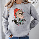 Christmas Vibes Skeleton Shirt, Funny Christmas Shirt, Christmas Party Sweatshirt