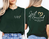 Custom Just Married T-Shirt, Wifey And Hubby Shirt, Wedding Party Tee