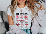 God Says I am- Valentine's Day Shirt, Inspirational Bible Verse T-Shirt, Jesus Valentine Tee