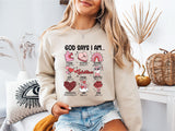 God Says I am- Valentine's Day Shirt, Inspirational Bible Verse T-Shirt, Jesus Valentine Tee