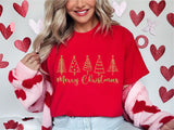 Glitter Merry Christmas Christmas Trees Sweatshirt, Christmas Tree Shirt, Christmas Party Tee