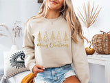 Glitter Merry Christmas Christmas Trees Sweatshirt, Christmas Tree Shirt, Christmas Party Tee