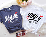 Wifey And Hubby Est 2024 Shirt, Wedding Party Tee, Honeymoon Sweatshirt