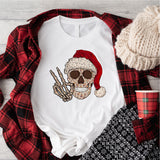 Santa Skeleton Christmas Shirt, Funny Christmas Shirt, Christmas Party Tshirts