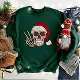 Santa Skeleton Christmas Shirt, Funny Christmas Shirt, Christmas Party Tshirts