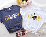 Groom And Bride Matching T-Shirt, Skeleton Couple Wedding Shirt, Wedding Trip Tee