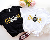 Groom And Bride Matching T-Shirt, Skeleton Couple Wedding Shirt, Wedding Trip Tee