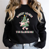 Rockin Around the Classroom Sweatshirt, Teacher Christmas T-Shirt, Retro Xmas Tee