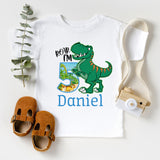 Roar I'm Five Dinosaur Birthday Boy Shirt, Custom Dinosaur Tee