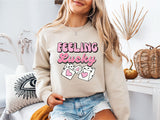 Feeling Lucky Valentine Shirt, Retro Valentine Dice Shirt, Girlfriend Sweatshirt