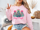 Merry and Bright Tree Christmas Sweatshirt, Merry and Bright Christmas Shirt and Sweatshirt