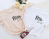 Mr Mrs Shirt, Custom Mrs Shirt, Honeymoon Shirt, Matching Couple Shirt