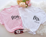 Mr Mrs Shirt, Custom Mrs Shirt, Honeymoon Shirt, Matching Couple Shirt