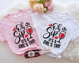 Oh Sip Its a Girls Trip Shirt, Girls Trip Shirt, bachelorette trip shirt,  girls vacation shirt