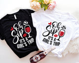 Oh Sip Its a Girls Trip Shirt, Girls Trip Shirt, bachelorette trip shirt,  girls vacation shirt