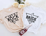 Let's Rock and Roll Shirt, Bride Tour Shirt, Bachelorette Party Tee, Bridal Party Shirt