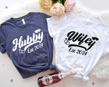 Hubby Wifey Shirts, Just Married T-Shirt, Mr and Mrs T-Shirt, Engagement Shirt