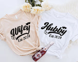 Hubby Wifey Shirts, Just Married T-Shirt, Mr and Mrs T-Shirt, Engagement Shirt