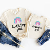 Rainbow Birthday Girl Shirt, Birthday Party Shirt