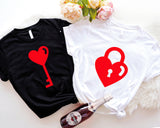 Heart Lock and Key Shirt, Matching Couple Shirts, Wedding Shirts, Love Shirt