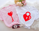 Heart Lock and Key Shirt, Matching Couple Shirts, Wedding Shirts, Love Shirt